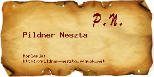 Pildner Neszta névjegykártya